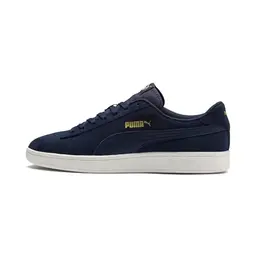 PUMA Unisex Puma Smash V2 Sneaker, Peacoat, Team Gold, Whisper White, 36 EU