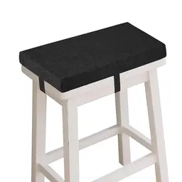 OVOV Barhocker-Kissen, rechteckig, rutschfest, 5,1 cm dick, mit Bezug, 45,5 x 24 cm, schwarz