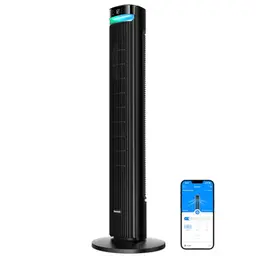 GoveeLife Turmventilator, 12 Geschwindigkeiten, 5 Modi, Timer, oszillierend, App- und Sprachsteuerung, Schwarz