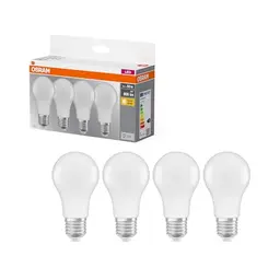 Osram LED E27 Lampe, 60 Watt Ersatz, Warmweiß (2700K), 4 Stück