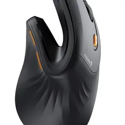 ProtoArc EM11 NL Ergonomische Vertikale Maus, Mini Kabellos Aufladbar, Funkmaus für Computer, iPad, Mac, Windows - Schwarz