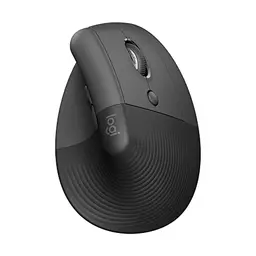 Logitech Lift Ergonomische Maus, Kabellos, Leise Klicks, Kompatibel mit Windows/macOS/iPadOS, Graphit