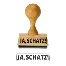 Trendaffe 'Ja, Schatz!' Holzstempel