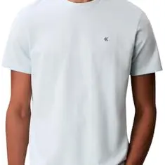 Calvin Klein Herren T-Shirt Kurzarm Classic Monogram, Rundhalsausschnitt, Blau (Airy Blue), L