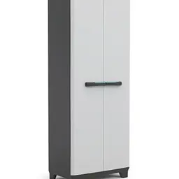 Keter Linear Kunststoffschrank, hoch, hellgrau/schwarz, 68 x 39 x 173 cm
