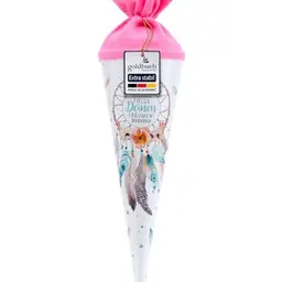 goldbuch Geschwistertüte Traumfänger, Schultüte rund mit rosanem Filzverschluss, 35 cm
