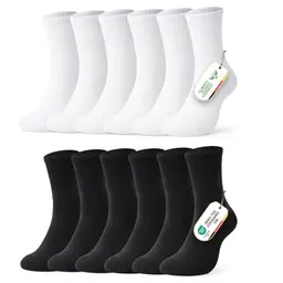 FALARY Damen Herren Business Socken 6 Paar Atmungsaktive Baumwolle Schwarz Weiß