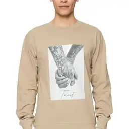 Mister Tee Herren Sweatshirt Trust 2.0 Crewneck in Dunka Sand, Größe S