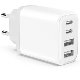 40W USB C Ladegerät, 4-Port Schnellladeadapter für iPhone, iPad, Galaxy und mehr