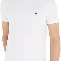 Tommy Hilfiger Herren Slim Fit T-Shirt, Kurzarm, Weiß, Größe M