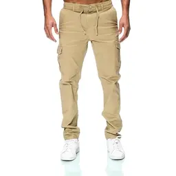 Smith & Solo Herren Cargohose, Chino- und Cargo-Hose mit Taschen, Baumwolle, bequem und strapazierfähig, Camel, Größe M