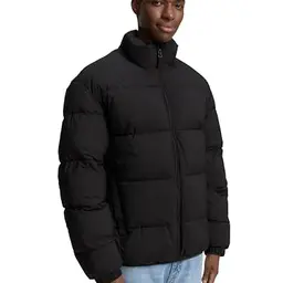 TOM TAILOR Denim Herren Pufferjacke Lightweight - Schwarz, Größe S