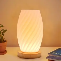 FANSIR Nachttischlampe mit Holzsockel, dimmbar, USB, für Schlafzimmer und Kinderzimmer