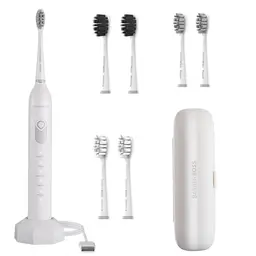 BarberBoss Sonic Elektrische Zahnbürste mit 5 Modi, 6 Köpfen, Druckschutz, Timer und Reiseetui