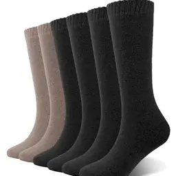SIMIYA 3 Paar Damen Thermosocken - Atmungsaktive Stützstrümpfe für den Winter (Schwarz+Curry Hell)