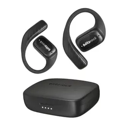 BlitzRock Kabellose Open Ear Kopfhörer - Bluetooth 5.4, IPX5 Wasserdicht, 30 Std Spielzeit, Schwarz