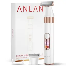 ANLAN Damen Intimrasierer 2-in-1 für Bikinizone, Achseln, Beine, kabellos, wasserdicht, 90 Min. Akku