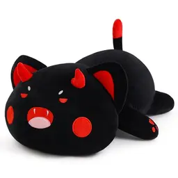 SNOWOLF Plüsch Katze Umarmungskissen, Super Soft Cartoon Spielzeug für Jungen und Mädchen (30cm, Schwarz)