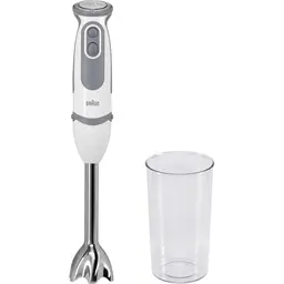 Braun Stabmixer MQ 5200WH - MultiQuick 5 Pürierstab, 1000 Watt, inkl. 600 ml Mixbecher, weiß/grau