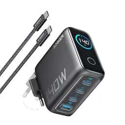 Anker 140W USB C Ladegerät, 4-Port Schnellladegerät für MacBook, iPhone, Samsung und mehr