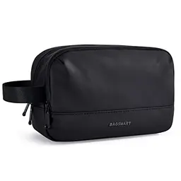 BAGSMART Kulturtasche für Männer – Wasserabweisende Reise-Rasiertasche, Schwarz