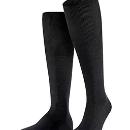 FALKE Herren Kniestrümpfe Airport M - Einfarbig Schwarz, 1 Paar (Gr. 41-42)