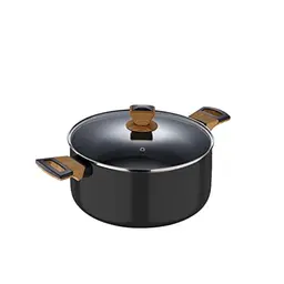 BERGNER Earth Black 20 cm Küchentuch aus Aluminium mit Holzgriffen - Induktionsgeeignet - Grau