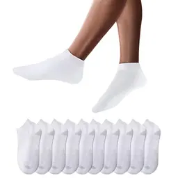 YouShow Sneaker Socken Unisex 10 Paar Kurze Halbsocken Baumwolle Weiß (39-42)