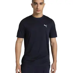 Puma Unisex ESS Small Logo Poly T-Shirt, New Navy