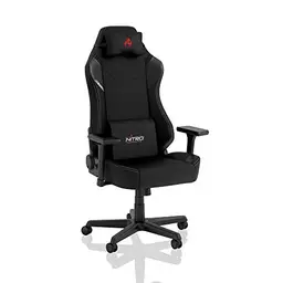 NITRO CONCEPTS X1000 Gaming Stuhl Schwarz - Ergonomischer Bürostuhl mit Rollen, Belastbarkeit 135 kg