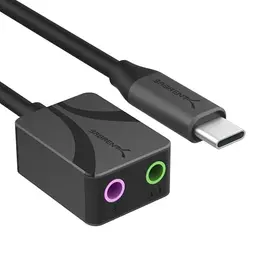 SABRENT USB-C Externe Soundkarte mit 24-Bit Hi-Res Audio und 3,5-mm-Klinke - Aluminiumgehäuse