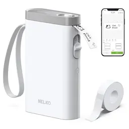 Nelko Bluetooth Etikettendrucker P21 - Tragbarer, kabelloser Labeldrucker für iOS und Android, Weiß