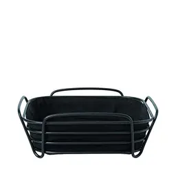 blomus DELARA Brotkorb L, Schwarz, modernes Design, vielseitig nutzbar, exklusive Optik
