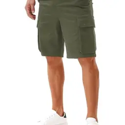 Yageshark Herren Baumwoll-Cargo Shorts, Sommer Chino, Regular Fit, knielang, atmungsaktiv, 6 Taschen, elastischer Bund mit Kordelzug, bequem für Alltag, Reisen & Wandern