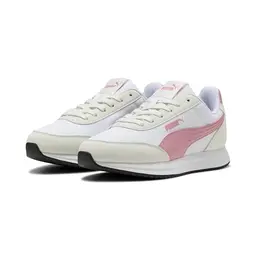 Puma Unisex R78 Lightwind Sneaker, Weiß mit Pink und Grau, Größe 46 EU