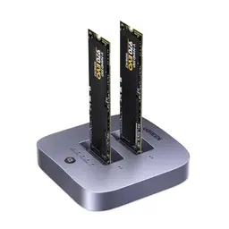 UGREEN Festplatten Dockingstation, USB 3.2 Gen 2X2, Dual Bay NVMe SSD Gehäuse mit Offline-Klonen