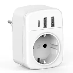 Mehrfachsteckdose mit 3 USB-Anschlüssen - Weiße Steckdosenleiste