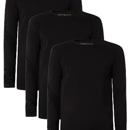 Tommy Hilfiger Herren Langarmshirt Basic, Schwarz, XL