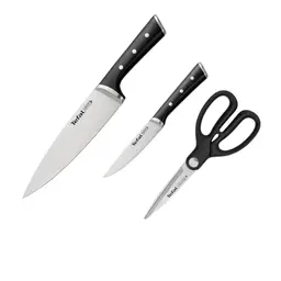 Tefal K232S355 Ice Force 3-teiliges Messerset - Kochmesser, Universalmesser, Küchenschere