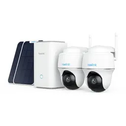 Reolink 2K Außenkamera Set mit WLAN, 360° Schwenk- & Neigefunktion, IR-Nachtsicht, 2x Argus PT Lite + Solarpanel