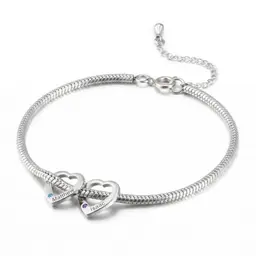 Personalisiertes Armband mit Namen und Geburtsstein für Damen – Familienarmband Geschenk für Mama, Frau, Oma