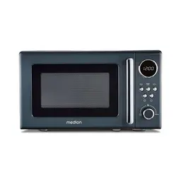 MEDION Retro Mikrowelle 20L 800W grau mit 5 Stufen und 8 Automatikprogrammen
