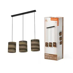 LEDVANCE 3-flammige Pendelleuchte Decor Cardboard Cylinder, braun, nachhaltiges Design, einfache Montage