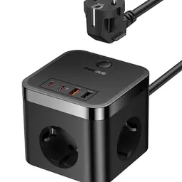 Baseus 30W Steckdosenwürfel, tragbare USB C Steckdosenleiste mit Schalter, ideal für Zuhause und Büro