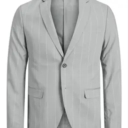 JACK & JONES Herren Blazer Jprfranco, Hellgrau mit Karomuster, Super Slim Fit, Größe 50