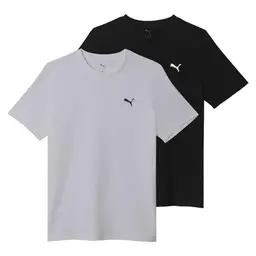 Puma ESS Logo T-Shirt Herren 2er Pack, Rundhals, Multicolor