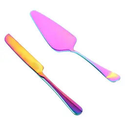 Hochzeitstorte Messer Set aus Edelstahl – Kuchenmesser und Kuchenspatel für Hochzeiten, Geburtstage und Feiern