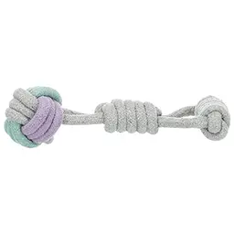 Trixie Junior Knoten-Ball am Tau - Hundespielzeug zum Tauziehen für Welpen, Ø 6/23 cm