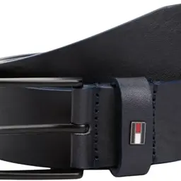 Tommy Hilfiger Herren Ledergürtel Layton, 3,5 cm, Blau, 80 cm