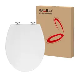 WOLTU Toilettendeckel mit Absenkautomatik, antibakteriell, oval, Softclose, Schnellbefestigung